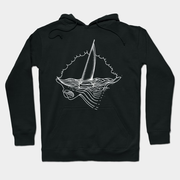 Manta Ray meets Sailboat Hoodie by MisTral